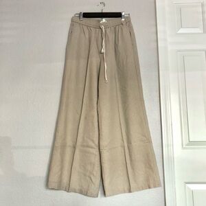 NWOT Max Studio Wide-Leg Drawstring Pants - Beige